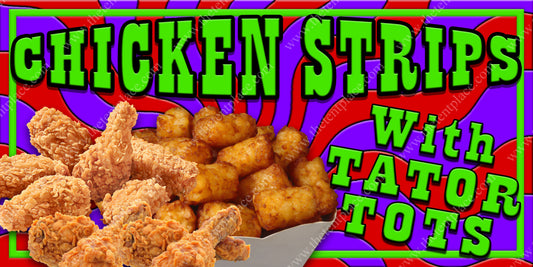 Chicken Strips With Tator Tots Signs - Meats