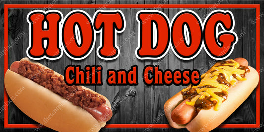 Hot Dog Chili Cheese Signs - Meats