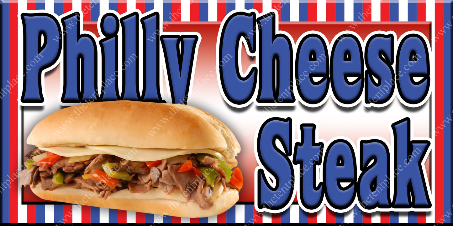 Philly Cheesesteak Sliced White Cheese Signs - Meats