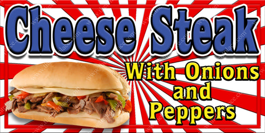 Philly Cheesesteak With Wording Signs - Meats