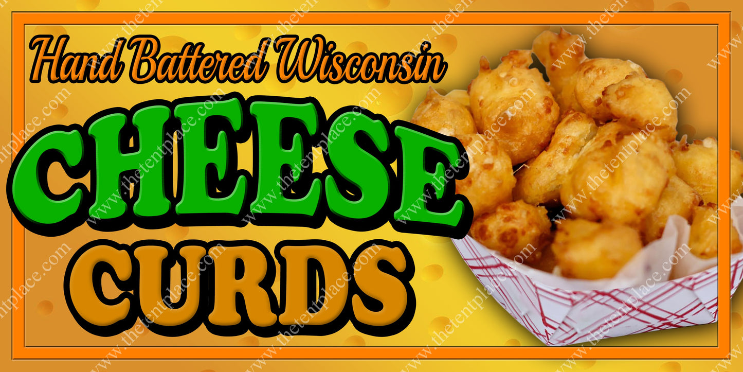 Hand Battered Wisconsin - Cheese Curds Signs - Side Items