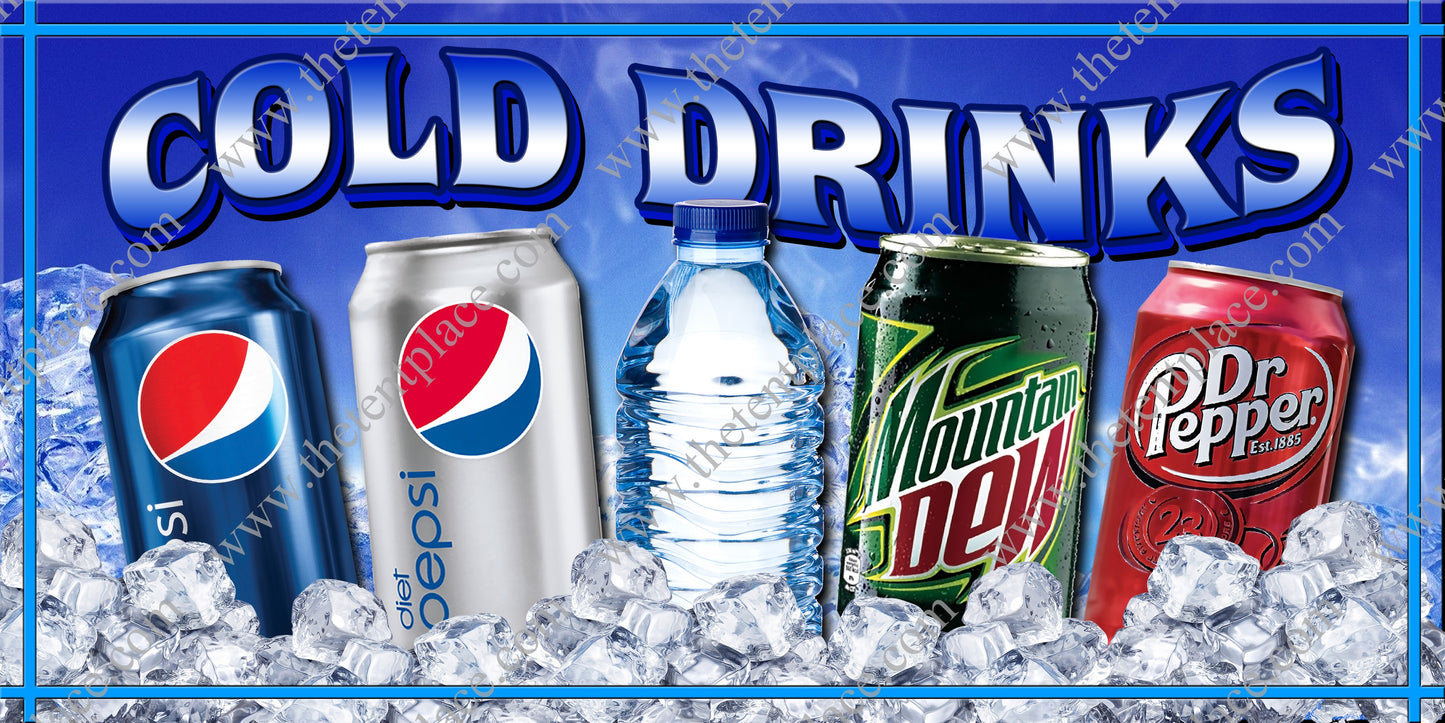 Cold Drinks Pepsi Cans Signs - Drinks