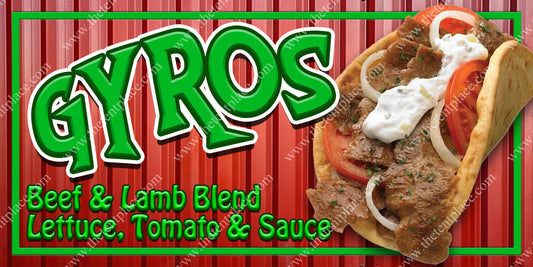 Gyros - Beef & Lamb Blend - Lettuce, Tomato & Sauce Signs - Meats