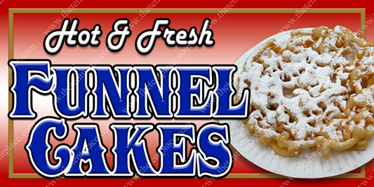 Funnel Cake Red Sign - Sweets