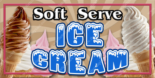 Ice Cream Soft Serve Sign - Sweets