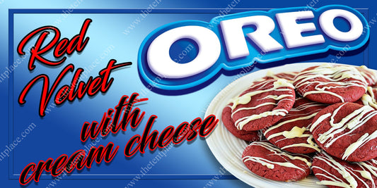 Oreos Red Velvet with cream cheese Sign - Sweets