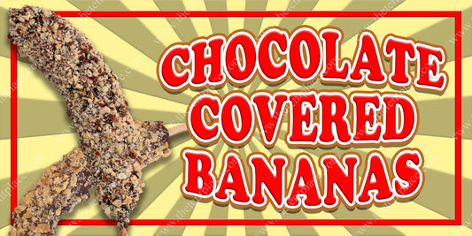 Bananas Chocolate With Nuts Sign - Sweets