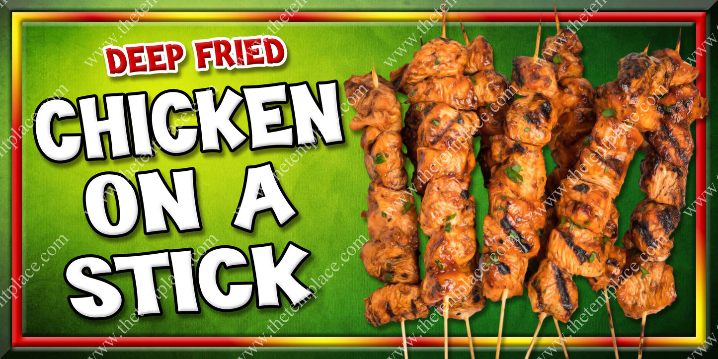 Chicken On A Stick Fried Signs - Meats