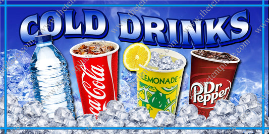 Cold Drinks Coke Lemonade Paper Cup Signs - Drinks