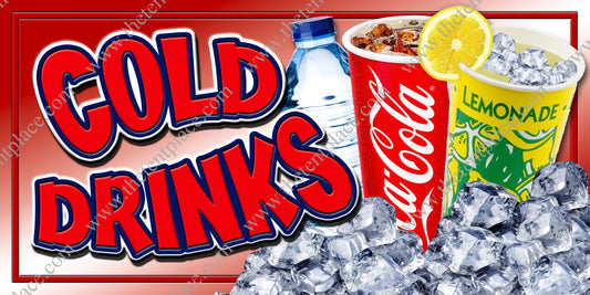 Cold Drinks Coke Lemonade Water Signs - Drinks