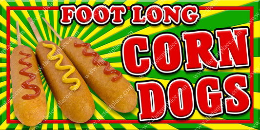 Corn Dogs Foot Long Signs - Meats