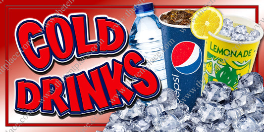 Cold Drinks Pepsi Lemonade Water Signs - Drinks