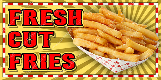 Fresh Cut Fries Signs - Side Items